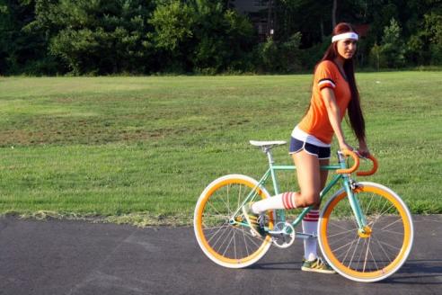 девушка, велосипед