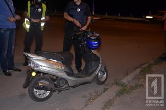задержание пьяного водителя на скутере, фото 1tv.kr.ua