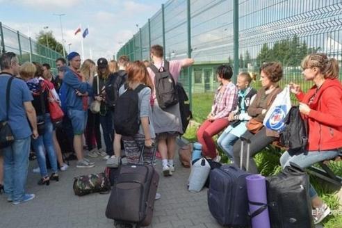 Украинцы на границе с Польшей