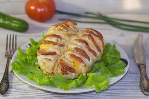 Куриное филе с помидорами и сыром
