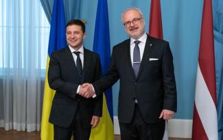 Встреча президента Украины Владимира Зеленского с президентом Латвии Эгилсом Левитсом
