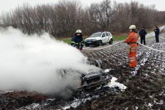 На Днепропетровщине сгорело авто