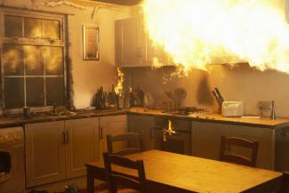 пожар на кухне