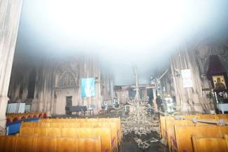 Пожар в костеле Киева