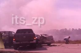 На трассе Днепр-Запорожье из-за дыма произошло серьезное ДТП с пятью машинами