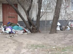 Под Днепром бабушка круглый год живет на улице