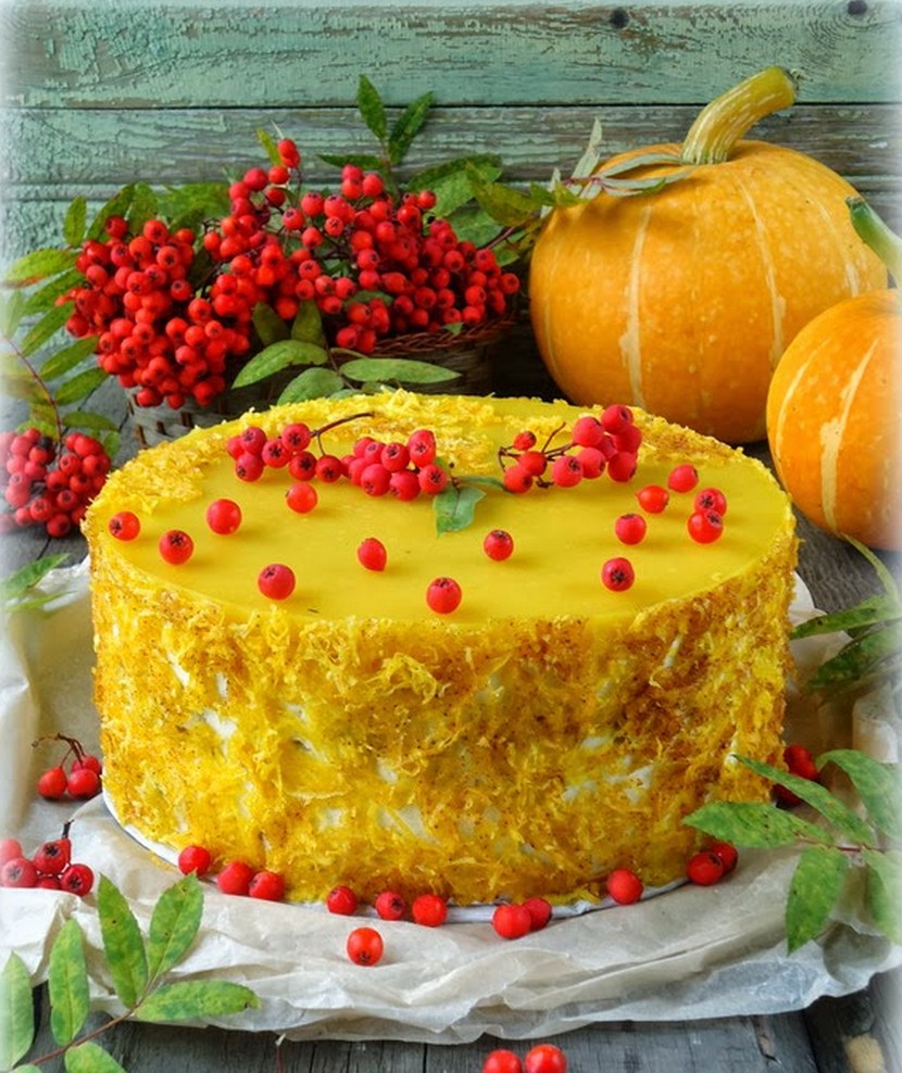 Тыквенный десертный торт