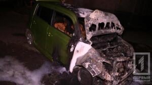 фото http://1tv.kr.ua, загорелся автомобиль
