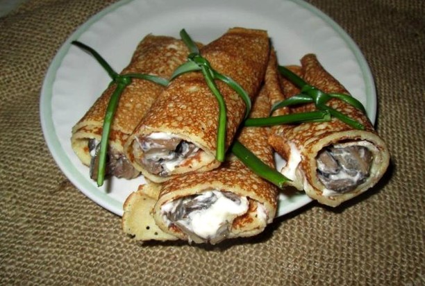блинчики с грибами