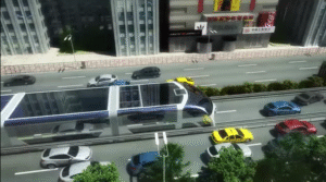 В Китае представили транспорт будущего Transit Elevated Bus