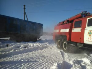 фото ГСЧС, ДАФ застрял в сугробе