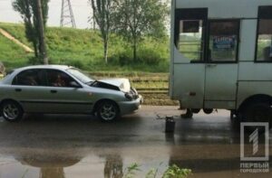 фото http://1tv.kr.ua, ДТП &quot;Daewoo&quot;  и &quot;Рута&quot;
