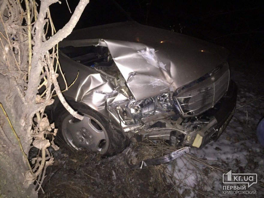 фото https://1kr.ua , "Mercedes" слетел в кювет