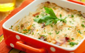 Куриное суфле с печенью и грибами