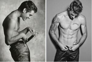 мужчина расстёгивает брюки