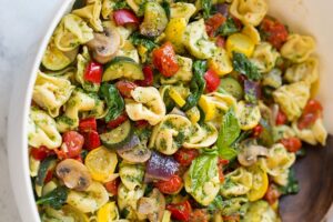 рожки с овощами