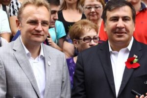 Мэр Львова Андрей Садовый и глава Одесской ОГА Михеил Саакашвили 24tv.ua
