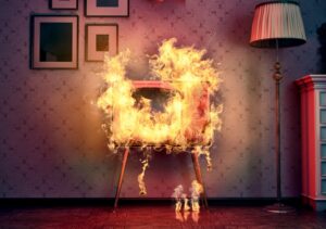 телевизор горит, фото из открытых источников