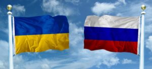 Флаги Украины и России
