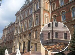 В Черновцах из окон здания ОГА летела мебель (видео)