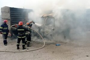 На Днепропетровщине загорелся грузовой автомобиль: пострадал водитель