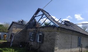 На Днепропетровщине дотла сгорела крыша частного дома (фото)