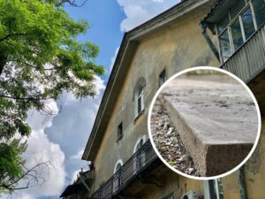 В Днепре на Богдана Хмельницкого отремонтировали отмостку вокруг дома