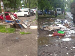 В Днепре жители 12 квартала забросали двор мусором
