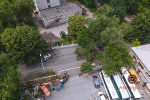 В Днепре на улице Щербаня дерево упало на проезжую часть (Фото, видео)