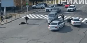 В Никополе группа мужчин устроила драку посреди дороги (Видео)