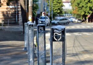 В Днепре вандалы вырвали антипарковочные столбы (фото)
