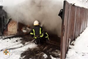 В Павлограде сгорел гараж с автомобилем внутри