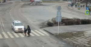 В Никополе на “зебре” легковушка сбила женщину с ребенком (Видео)