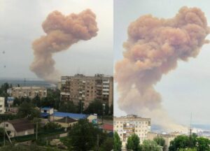 Авиаудар по Северодонецку: рашисты попали в цистерну с азотной кислотой на химзаводе (Фото)