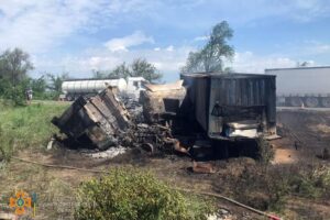 В Криворожском районе столкнулись грузовики: один человек погиб, еще двое пострадали (Фото)