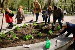 Упорядкували й озеленили клумби у парку: слухачі «Університету третього віку» приєдналися до загальноміської акції #Дніпро_квітучий