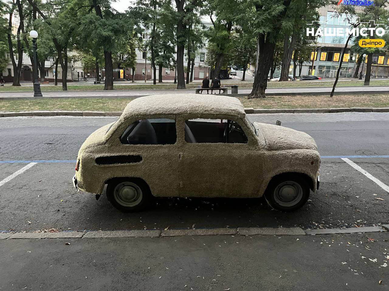 У центрі Дніпра з’явилася вкрита хутром іграшкова автівка