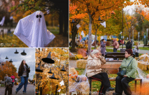 Геловін у сквері Усачова: у Дніпрі запрацювала фотозона з відьмаками та привидами
