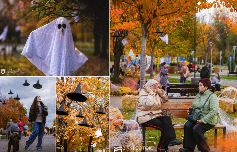 Геловін у сквері Усачова: у Дніпрі запрацювала фотозона з відьмаками та привидами