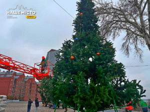У Дніпрі встановили новорічну ялинку в парку Шевченка