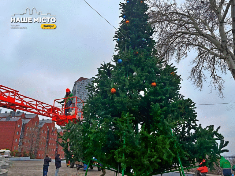 У Дніпрі встановили новорічну ялинку в парку Шевченка