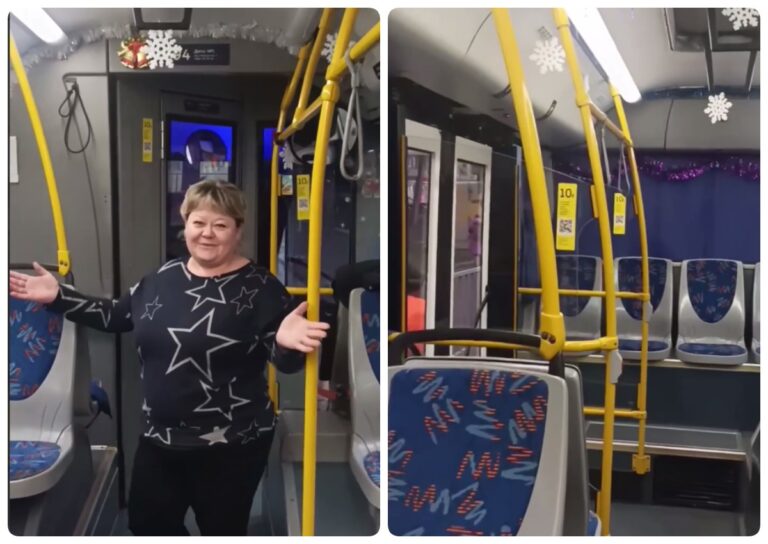 Святковий тролейбус у Дніпрі: різдвяне настрій від родини Сіриків