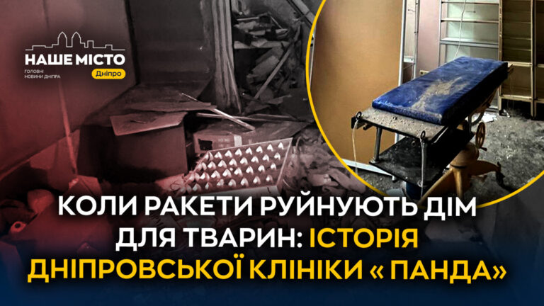Дніпро: Ветклініка «Панда» зазнала пошкоджень через ракетний удар