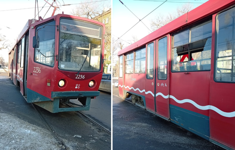 У Дніпрі пошкодили трамвай: вандали кидають важкі предмети