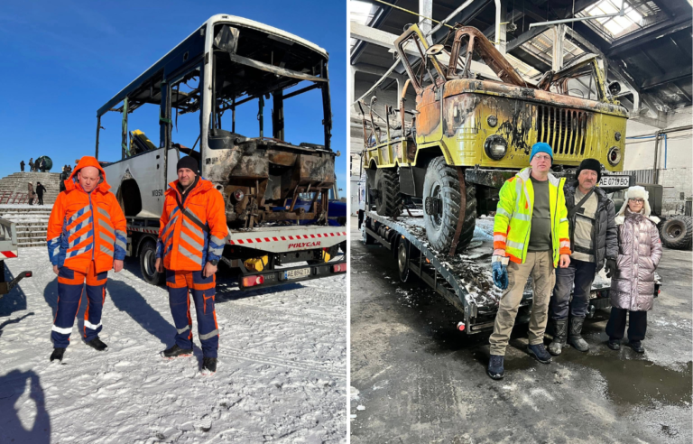 У Дніпрі влаштували виставку авто, пошкоджених через війну