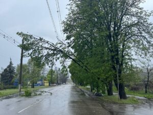 Негода у Дніпрі: сильний вітер та дощ спричинили пошкодження