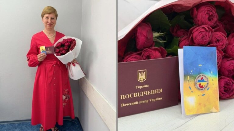 Парамедикиня з Дніпра отримала звання Почесного донора України